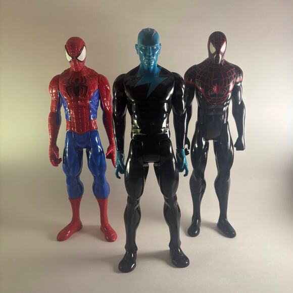 Marvel Titan Spider-Man and Electro 12" Action Figures 2013/2014 Lot of 3 - Picture 1 of 5